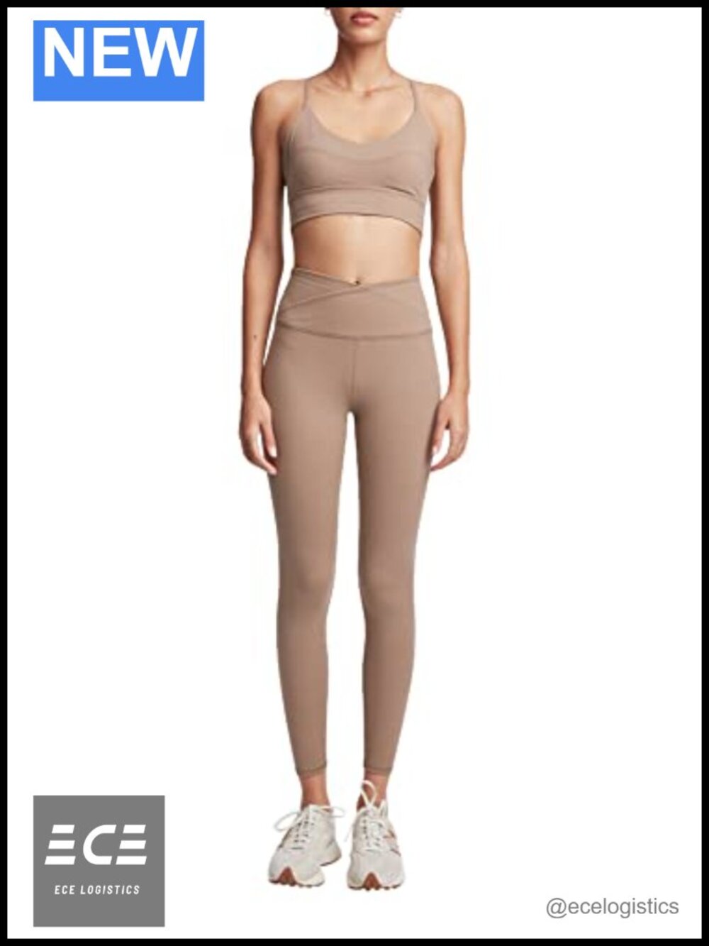 High Rise Crossover Waist Tapered Leg Leggings Casual Workout